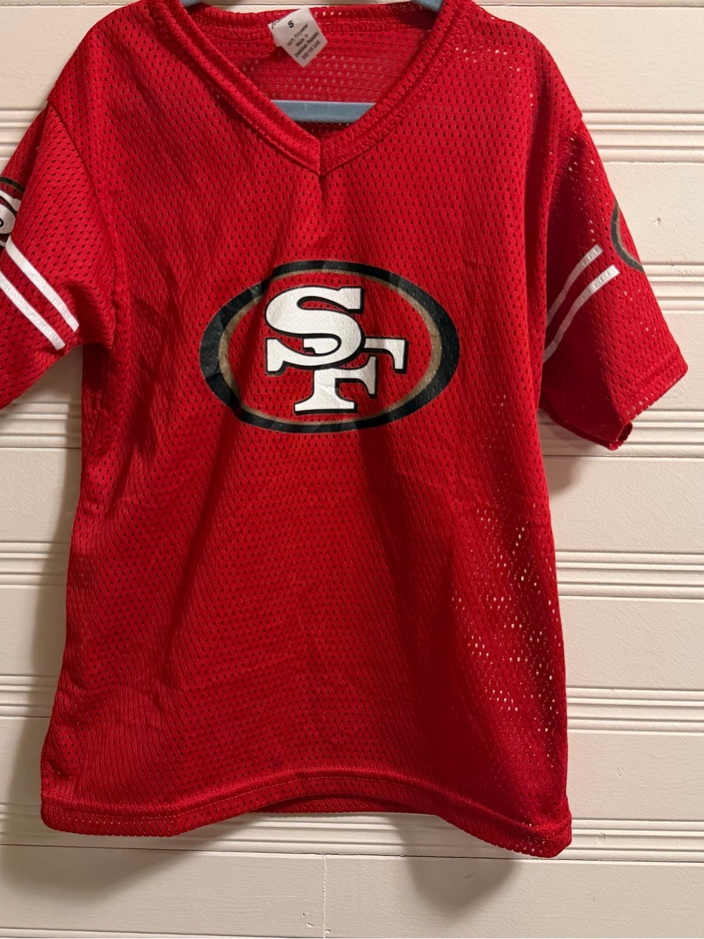San Francisco 49ers Youth Small Mesh Jersey Shirt Red